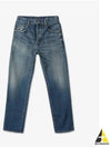 Logo Patch High Waist Jeans Blue - SAINT LAURENT - BALAAN 2