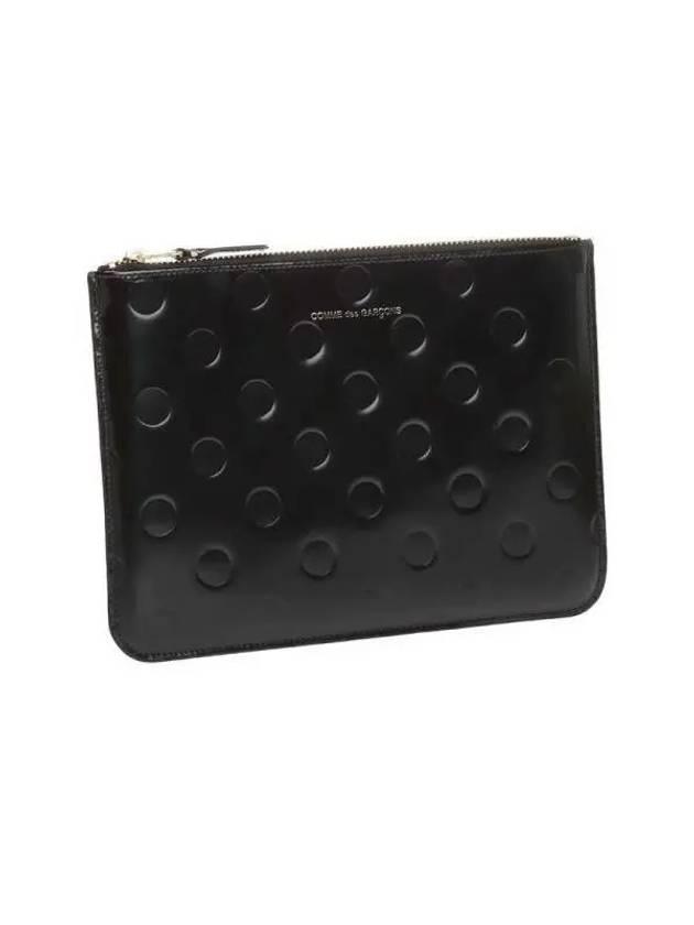 COMME des GARCONS Men s Wallet Tote Pattern Shiny Leather Small Pouch SA5100NE 0 BLACK - COMME DES GARCONS - BALAAN 4