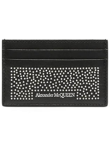 Logo Stud Card Wallet Black - ALEXANDER MCQUEEN - BALAAN.