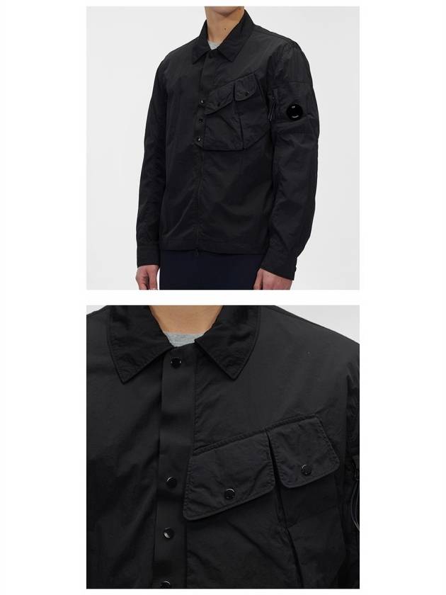 Lens Chrome Overshirt Zip-Up Jacket Black - CP COMPANY - BALAAN 5