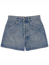 Loose Fit Denim Cotton Shorts Blue - MIU MIU - BALAAN 11