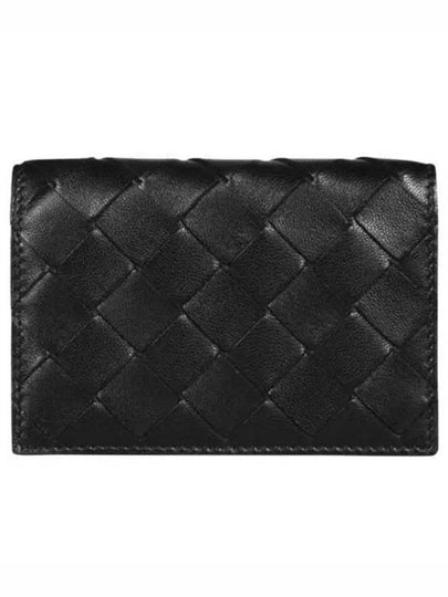 Intrecciato Flap Business Card Wallet Black - BOTTEGA VENETA - BALAAN 2