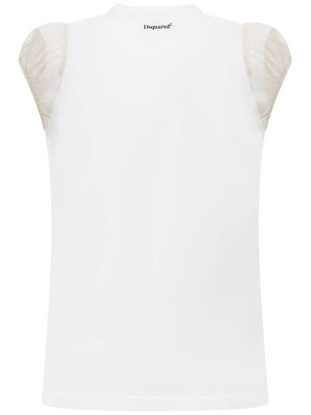 Women's Slogan Print Sleeveless White - DSQUARED2 - BALAAN 3