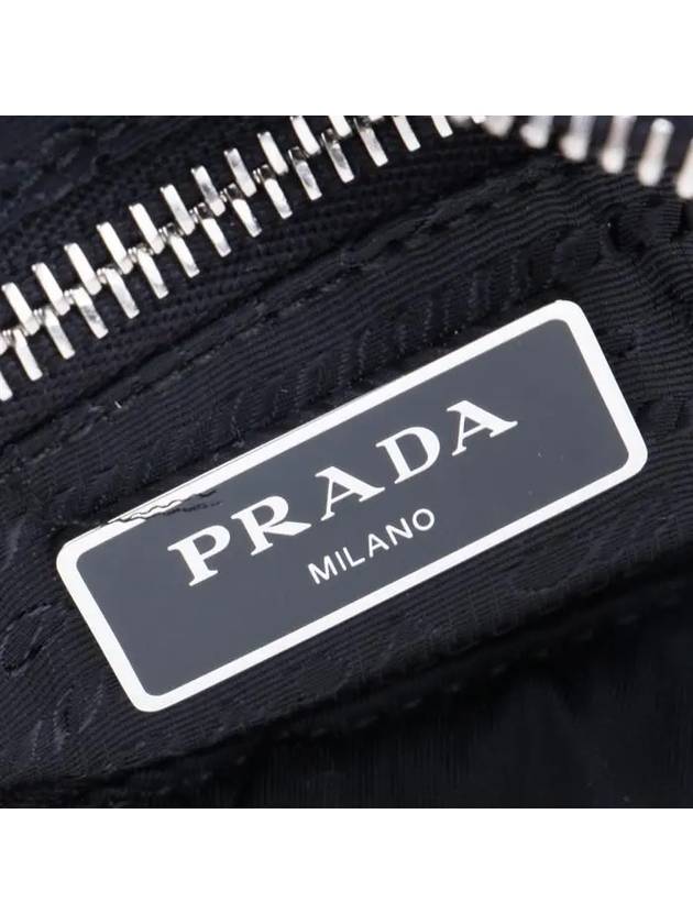 Triangle Logo Re-nylon Paddde Hobo Cross Bag Black - PRADA - BALAAN 7