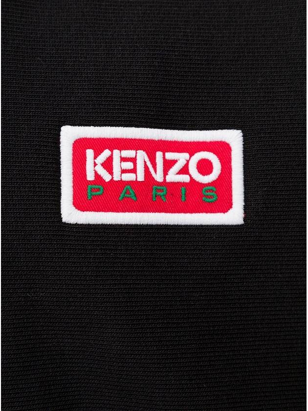 Paris Logo Oversized Hoodie Black - KENZO - BALAAN 4