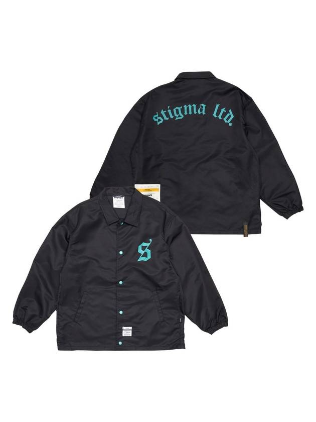 OLD LETTER OVERSIZED COACH JACKET BLACK - STIGMA - BALAAN 1