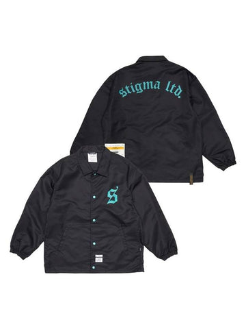 Old Letter Oversized Coach Bomber Jacket Black - STIGMA - BALAAN 1