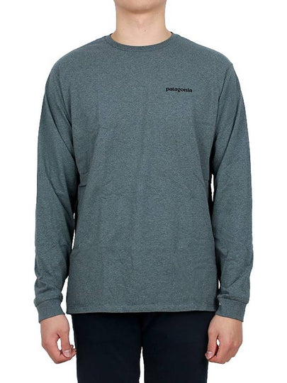 P6 Logo Responsibili Long Sleeve T-Shirt Nouveau Green - PATAGONIA - BALAAN 2