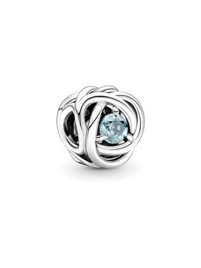 March Birthstone Eternity Circle Bracelet Charm Silver Blue - PANDORA - BALAAN 2