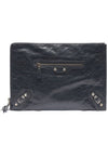 Classic Leather Clutch Bag Dark Grey - BALENCIAGA - BALAAN 2