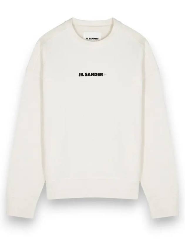 Logo Printing Oversized Cotton Sweatshirt White - JIL SANDER - BALAAN 3