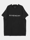 Logo Oversized Fit Cotton Short Sleeve T-Shirt Black - GIVENCHY - BALAAN 2