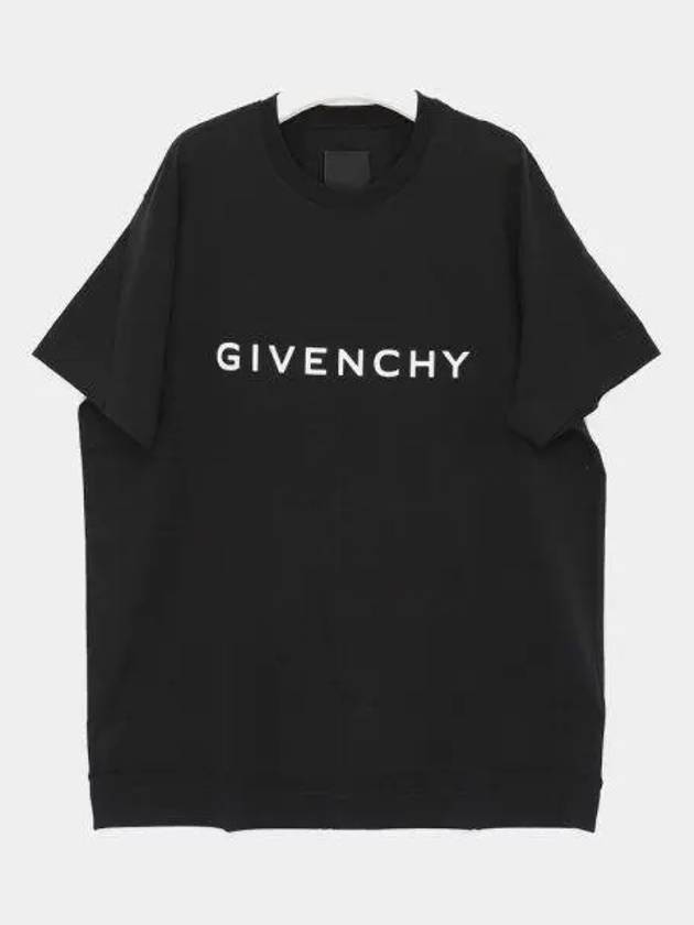 Logo Oversized Fit Cotton Short Sleeve T-Shirt Black - GIVENCHY - BALAAN 2