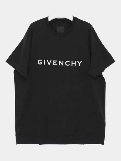 Logo Oversized Fit Cotton Short Sleeve T-Shirt Black - GIVENCHY - BALAAN 2