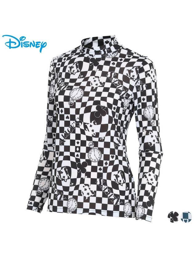 Check Pattern Span Long Sleeve High Neck Half Neck T-Shirt DN1LTS010 - DISNEY GOLF - BALAAN 2