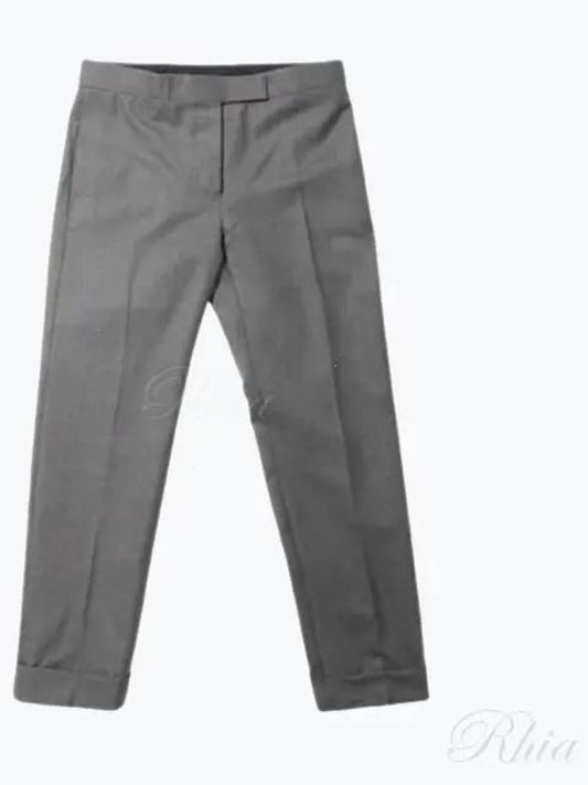 Cropped Tailored Twill Wool Skinny Straight Pants Grey - THOM BROWNE - BALAAN 2