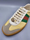 Men s Web Stripe Leather Sneakers 624486 - GUCCI - BALAAN 7