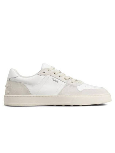 Suede Leather Low Top Sneakers White - TOD'S - BALAAN 1