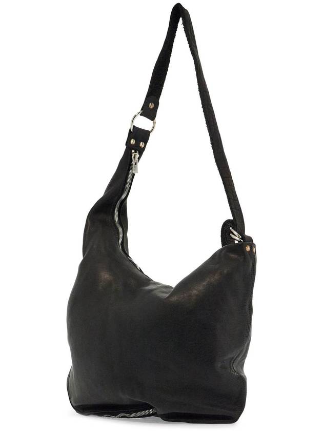 black horse leather crossbody bag with zip - GUIDI - BALAAN 3