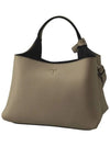 Logo Charm Leather Micro Tote Bag Grey - TOD'S - BALAAN 4