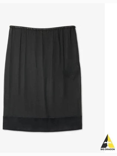 Semi Sheer Silk H-Line Skirt Black - SAINT LAURENT - BALAAN 2