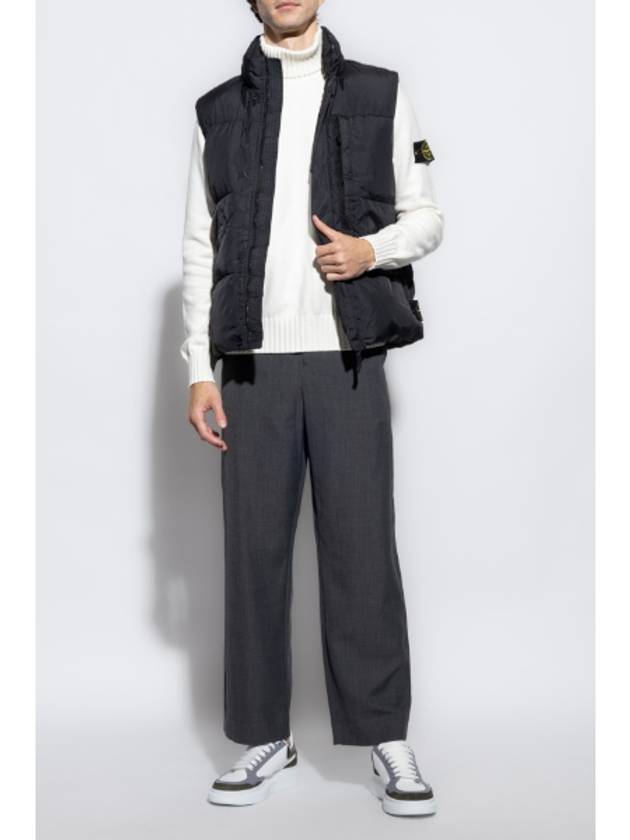 Wappen Patch High Neck Padding Vest Black - STONE ISLAND - BALAAN 4