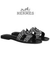 Oran Calfskin Sandals Noir Blanc - HERMES - BALAAN 3