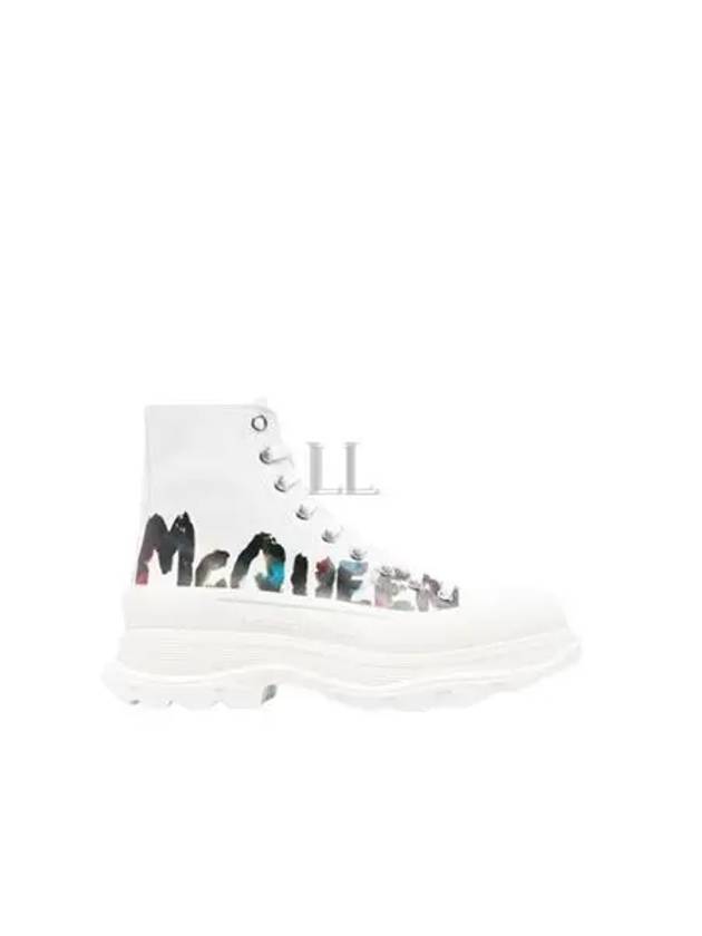 Graffiti Logo Tread Slick Walker Boots White - ALEXANDER MCQUEEN - BALAAN 2