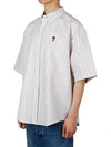 Camp Heart Embroidered Logo Short Sleeve Cream - AMI - BALAAN 2