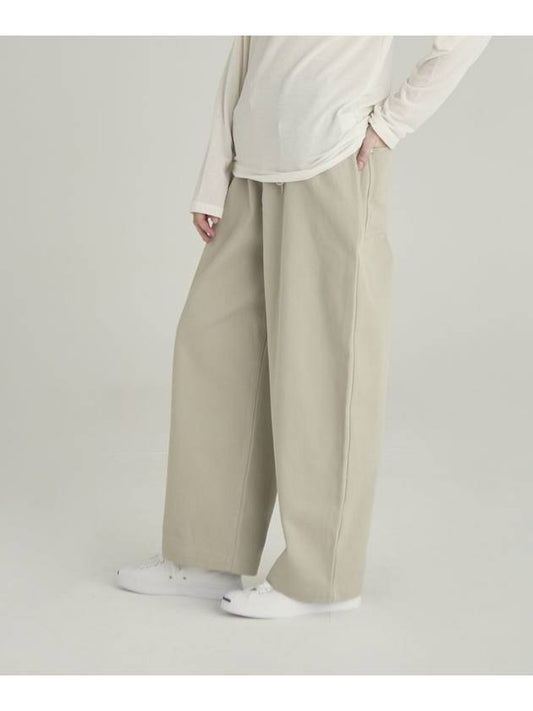 Women's Wide Banding Balloon Pants Cream Color - MOTH - BALAAN 1