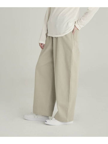 Women's Wide Banding Balloon Pants Cream Color - MOTH - BALAAN 1