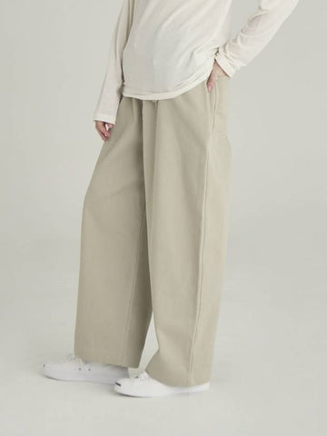 Women's Wide Banding Balloon Pants Cream Color - MOTH - BALAAN 1