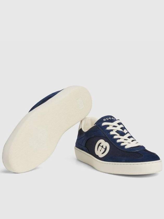 Interlocking G Suede Low-Top Sneakers Blue - GUCCI - BALAAN 4