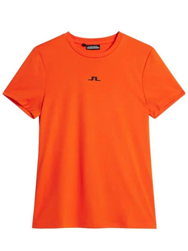 Ada Short Sleeve T-Shirt Tangerine Tango - J.LINDEBERG - BALAAN 1