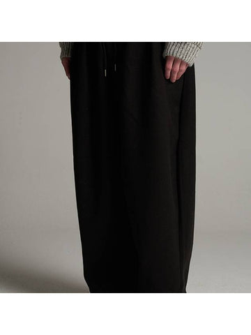 Wool Balloon Wide Banding Pants black - TENER - BALAAN 1