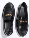 Triomphe Magaret Chain Chunky Leather Loafers Black - CELINE - BALAAN 4