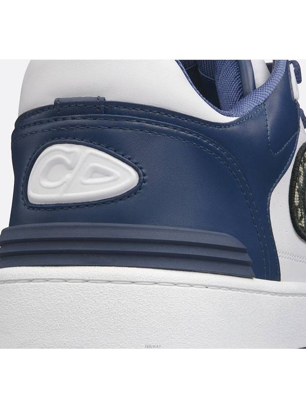 Leather Oblique Detail Low Top Sneakers White Navy - DIOR - BALAAN 6