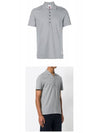 Men's Cotton Pique Center Bag Striped Short Sleeve Polo Shirt Grey - THOM BROWNE - BALAAN 5