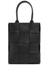 Cassette Intrecciato Mini Tote Bag Black - BOTTEGA VENETA - BALAAN 3