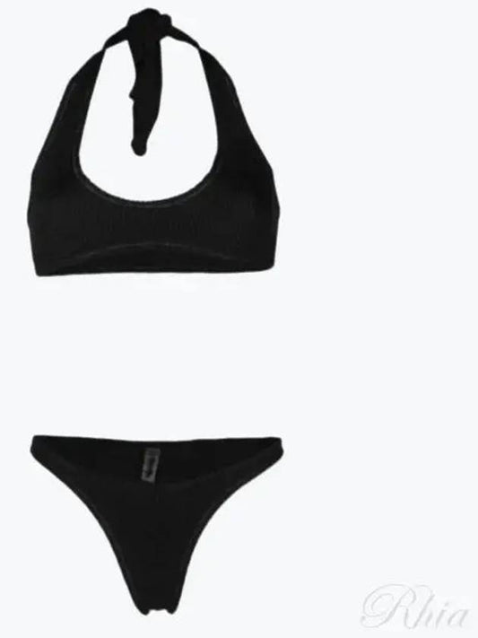 PILOU halterneck bikini set CRINKLE LUX BLACK - REINA OLGA - BALAAN 1