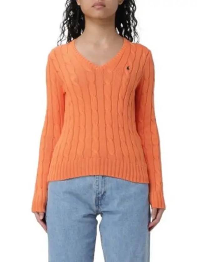 Women's Embroidered Logo Knit Top Orange - POLO RALPH LAUREN - BALAAN 2