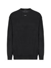 Logo Intarsia Crew Neck Sweatshirt Black - PRADA - BALAAN 1