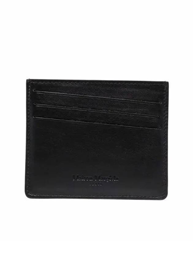 Two-tone Stitched Logo Leather Card Wallet Beige Black - MAISON MARGIELA - BALAAN 3