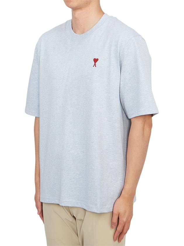 Small Heart Logo Boxy Fit Short Sleeve T-Shirt Light Blue - AMI - BALAAN 3