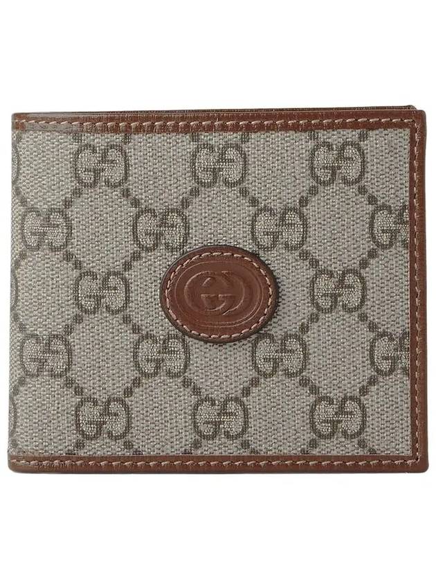 GG Supreme Interlocking Half Wallet Brown - GUCCI - BALAAN 2