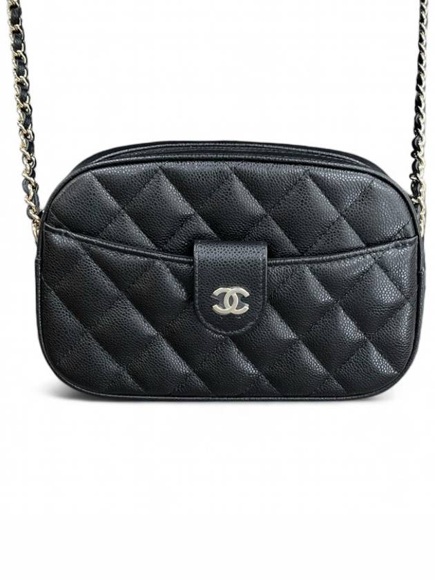 Caviar Logo Mini Chain Bag Cross Shoulder Camera Pouch Vanity - CHANEL - BALAAN 8