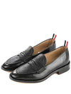 Men's Vitello Flexible Leather Sole Soft Penny Loafer Black - THOM BROWNE - BALAAN 2