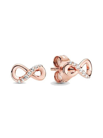 Sparkling Infinity Stud Earrings Rose Gold - PANDORA - BALAAN 1