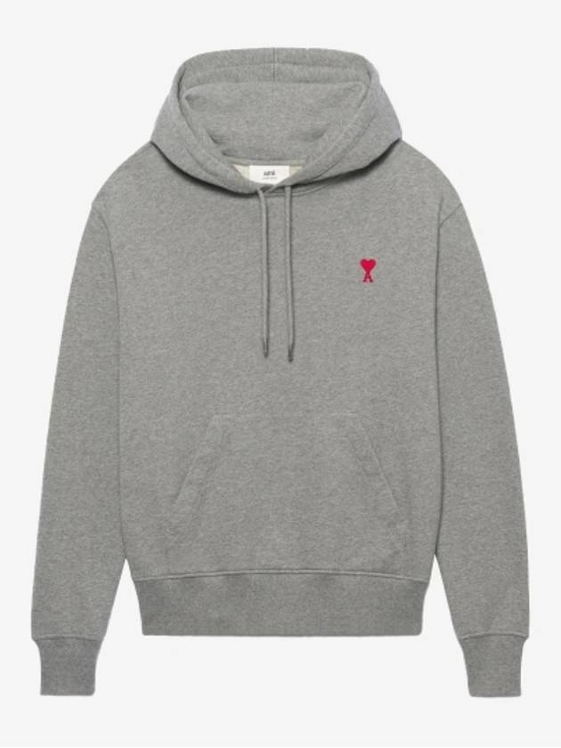 Heart Small Logo Hoodie Grey - AMI - BALAAN 2