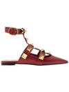 Roman Stud Flat Red - VALENTINO - BALAAN.